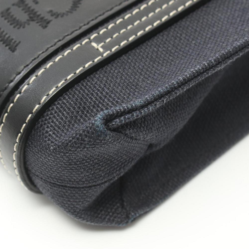 Chloé Chloe WOODY Handbag Canvas Leather Women's Navy Black - Picture 6 of 9
